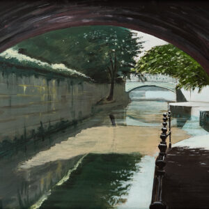 canal scene painted by bath-based contemporary artist david ringsell