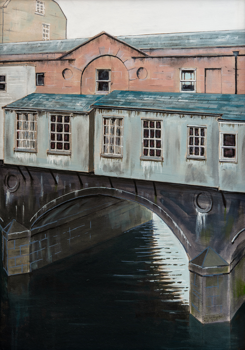 bridge scene painted by bath-based contemporary artist david ringsell